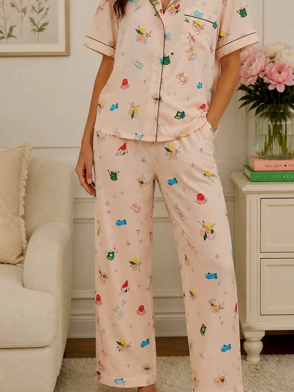 Kate Spade Summer Gardening Pajama Set - Picture 2 of 6